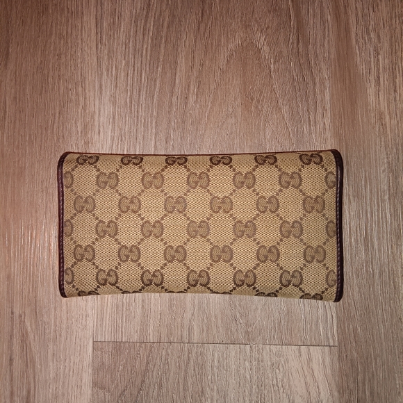 Gucci Authentic Brown Lovely Heart Monogram Bi-Fold Continental Guccisima Wallet - Picture 2 of 12